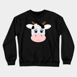 Cute Funny Cow Animal Face Crewneck Sweatshirt